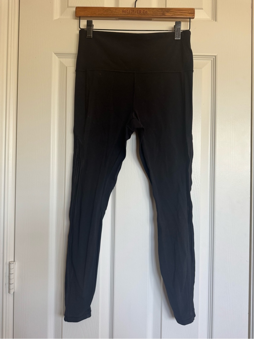 Athleta- High Waist Black Active Leggings with Mesh Slim Side Panel